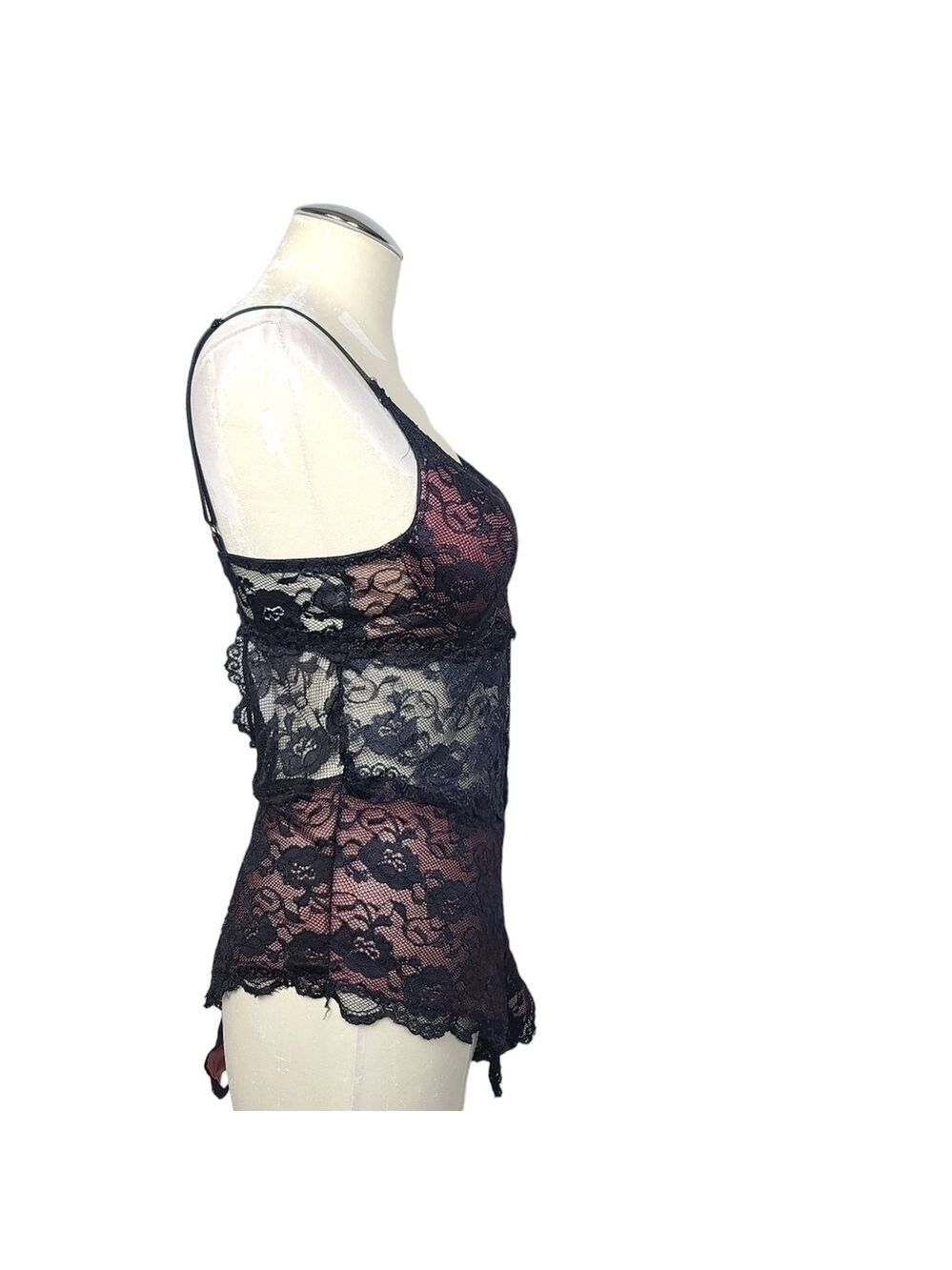 Lingerie Lined Sheer Floral Lace Bodysuit XL - Picture 3 of 10